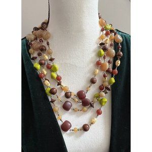 JOAN RIVERS 100” CZECH GLASS EXTRA LONG BEAD NECKLACE Stone Heavy Jewelry 5174